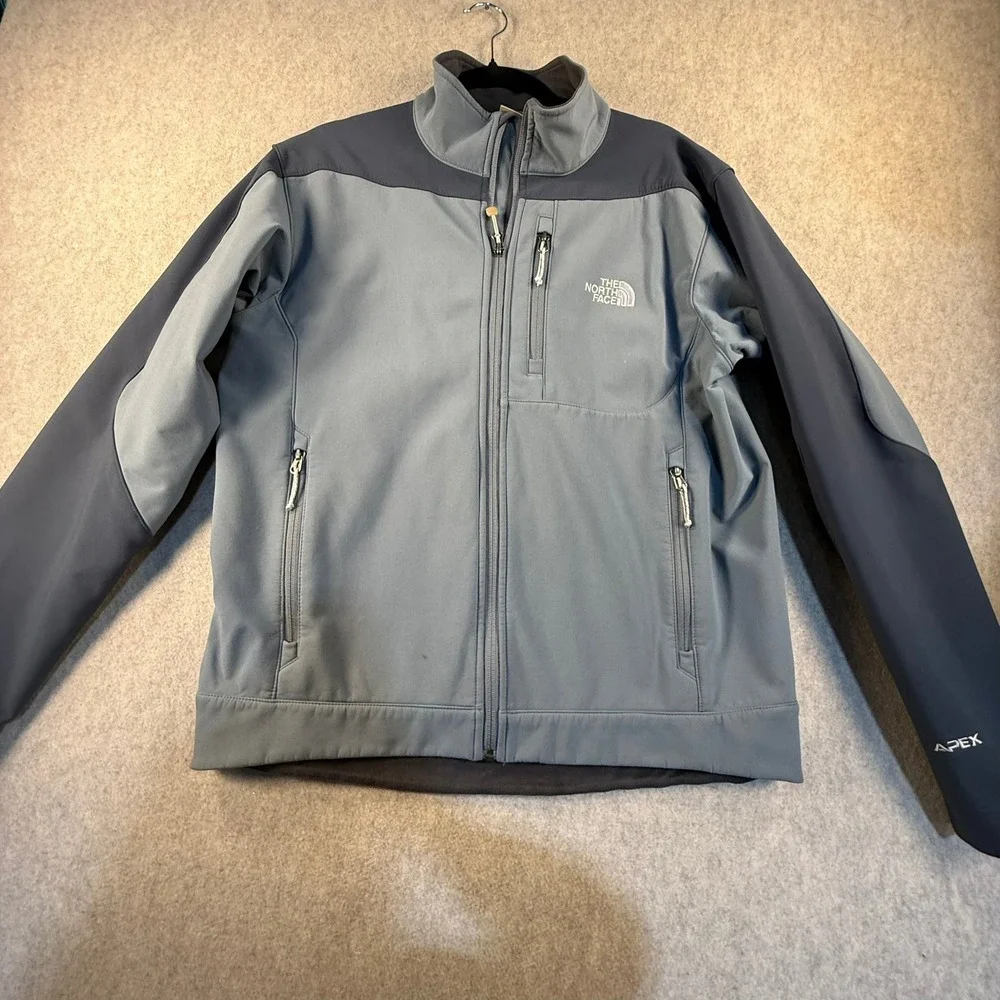 The North Face Apex Bionic Softshell Jacket Mens Medium Blue Navy Full Zip